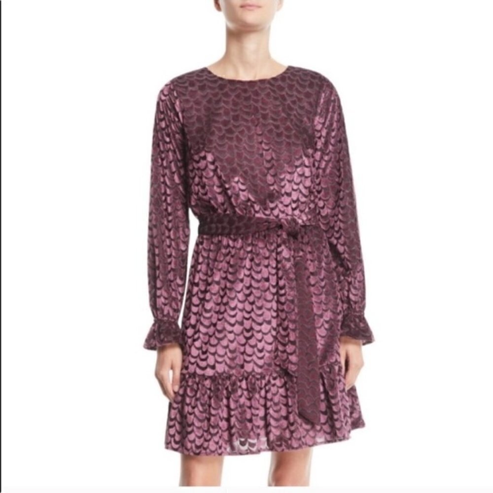 MICHAEL Michael Kors Burnout Velvet Flounce Dress Size XXS